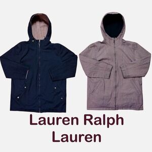 Lauren Ralph Lauren Jacket Women's Size S Fall Reversible Black Plaid Cotton Zip